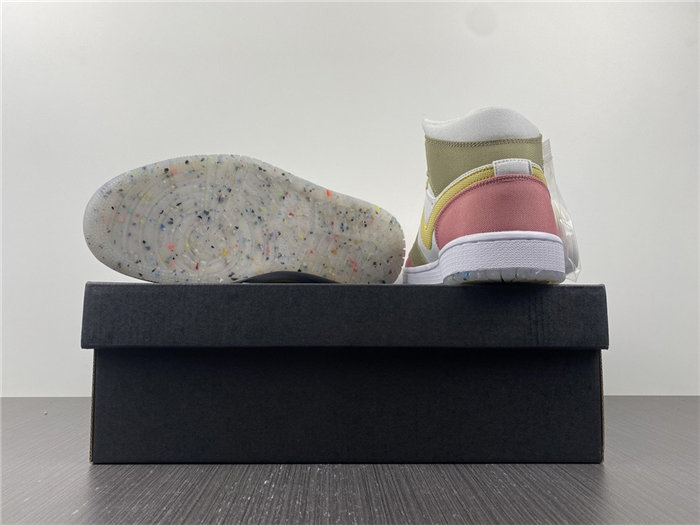 Jordan1 Mid SE Pastel Vivid Green Grind  DJ0338-100