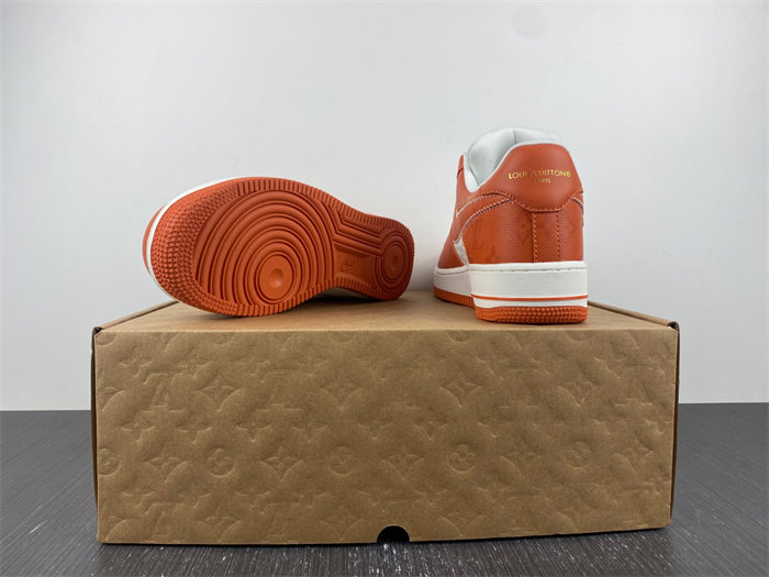 Luis Vitton Nike Air Force 1 Low By Virgil Abloh White Orange