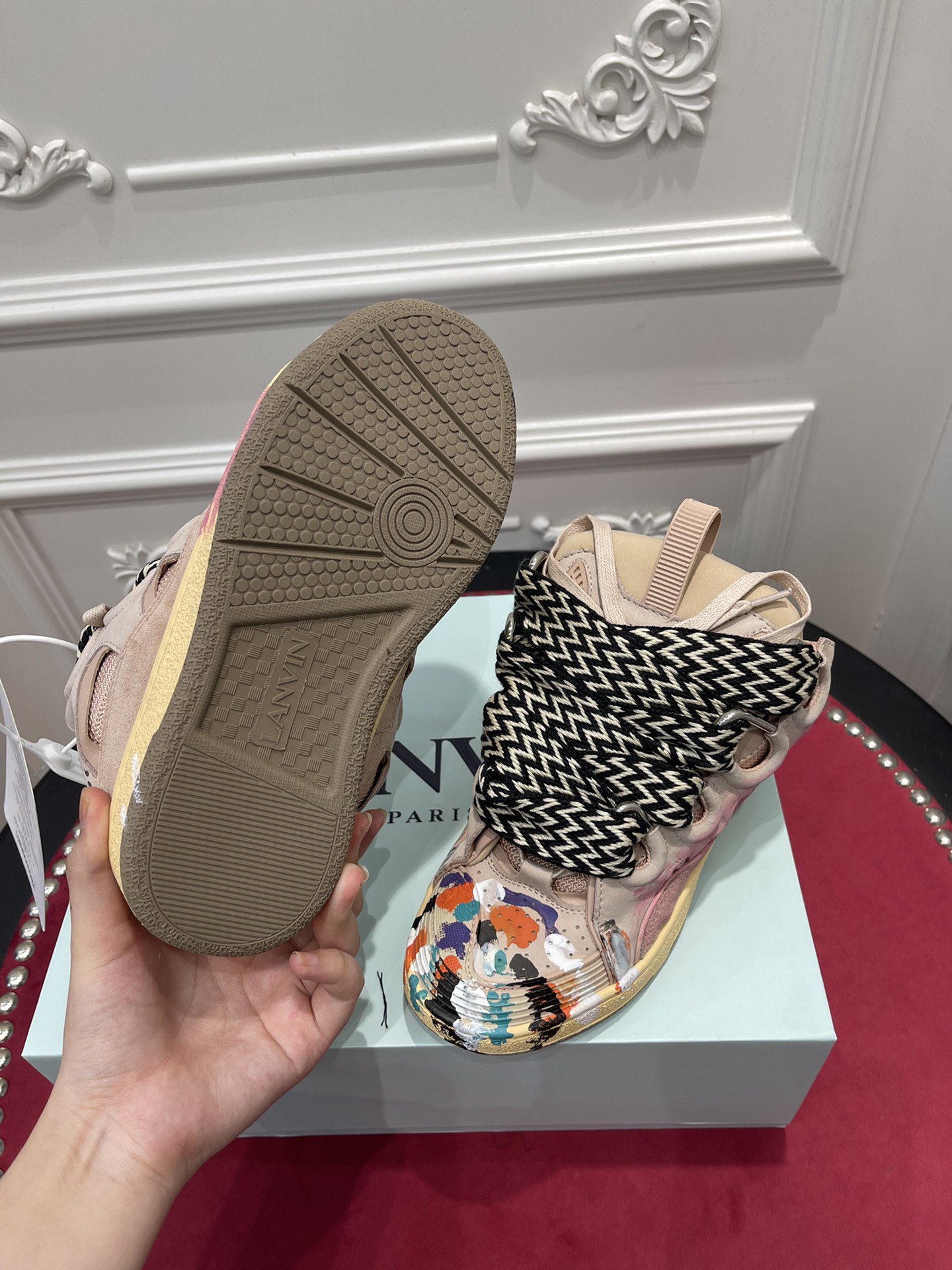 Lanvon Leather CurbGallery Dept. Pale Pink Multi FM-SKRK11-DRGD-P22B5S0