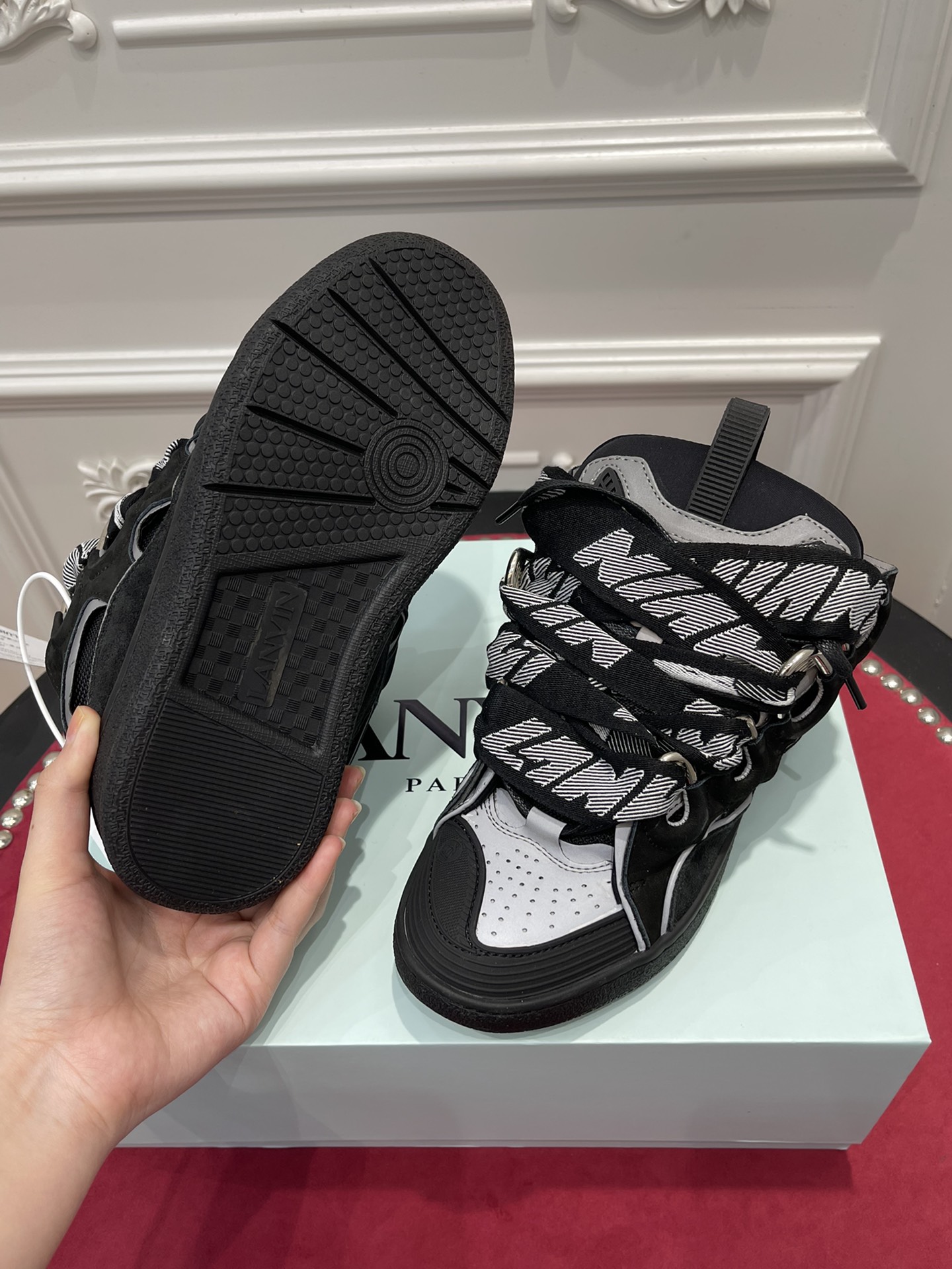 Lanvon Curb SneakerBlack Grey FM-SKRK11-REFL-P2210