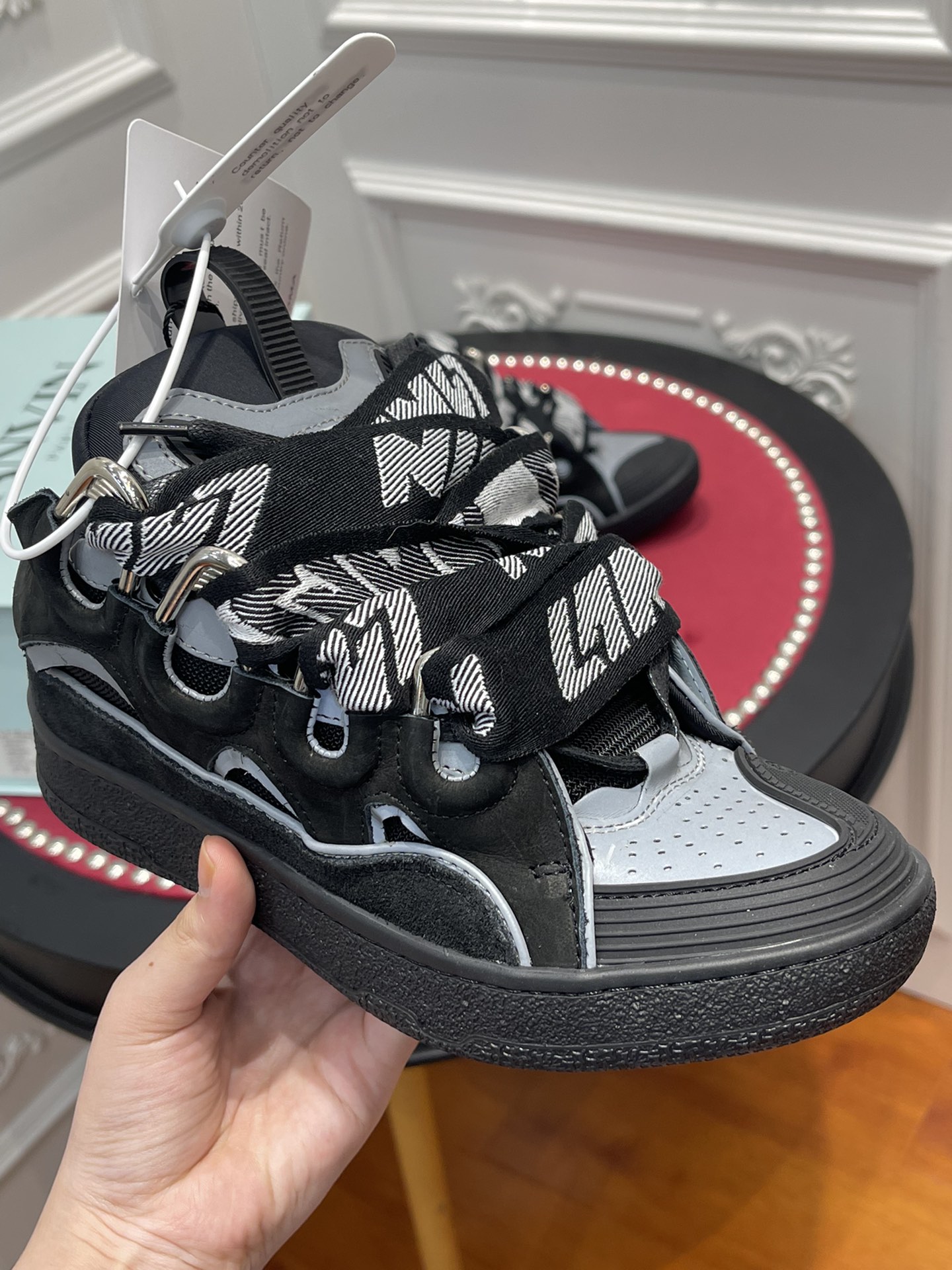 Lanvon Curb SneakerBlack Grey FM-SKRK11-REFL-P2210